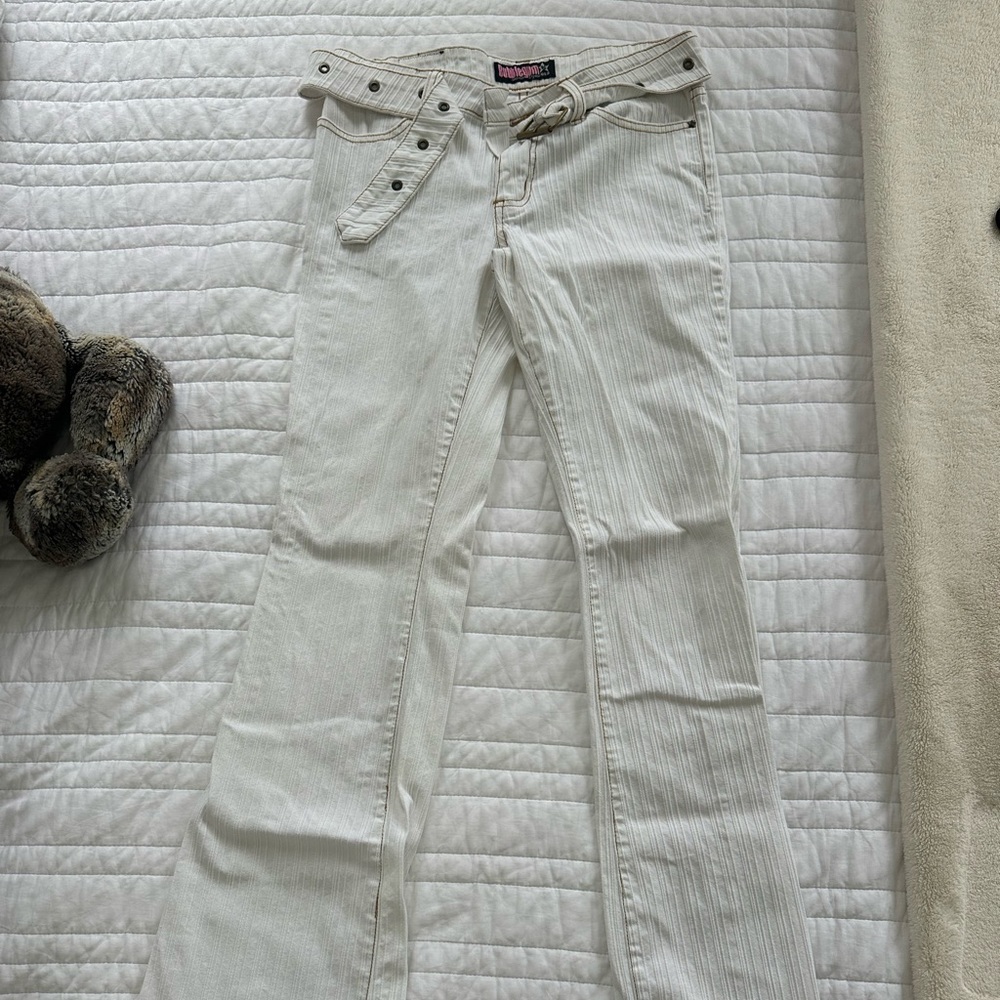 Bubblegum Belted Low-rise Flare Pants